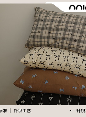 Minimal｜ins少女蝴蝶结合集枕套针织棉纯棉A类柔软舒适单只搭配