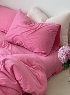 Minimal Concept【芍药粉】敲粉嫩减龄纯色治愈限定针织棉四件套