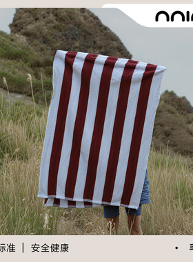 Minimal荒野之镜|ins经典复古条纹撞色治愈系全棉毛浴巾亲肤吸水