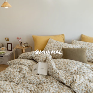 【桑稚同款】Minimal Concept|东篱桔梗Liberty碎花针织棉四件套