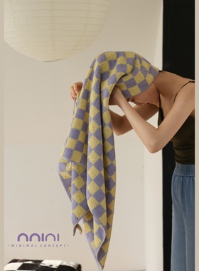 Minimal Concept【后羿弃兵】经典棋盘格治愈温暖全棉毛巾浴巾