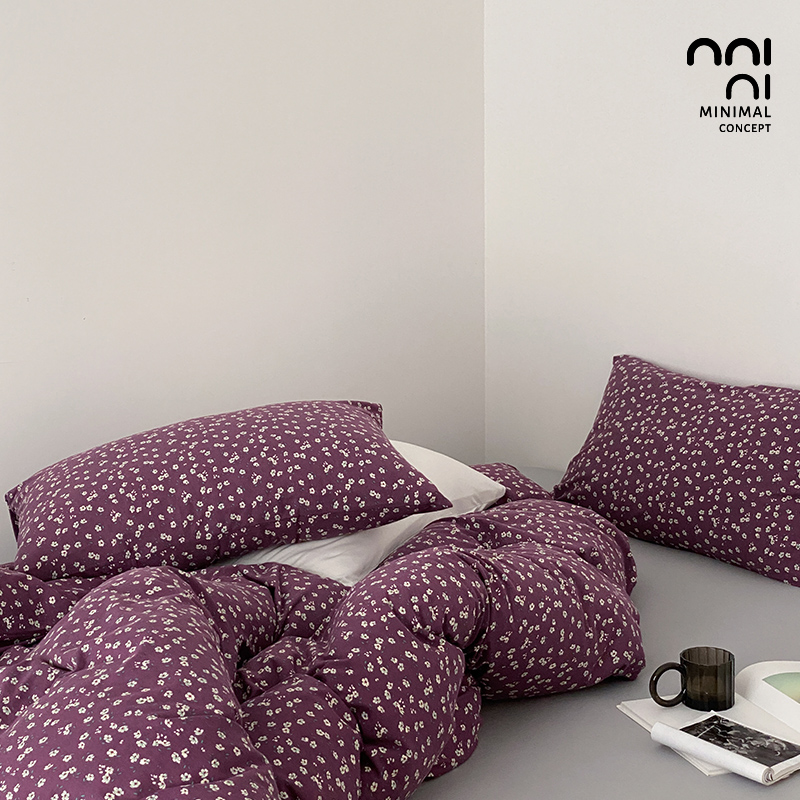 Minimal棠月｜紫色秋季新款四件套针织棉全棉100纯棉被套床单床品