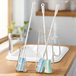 日本杯刷加长柄海绵刷细口瓶专用清洁刷子家用无死角水杯清洗神器