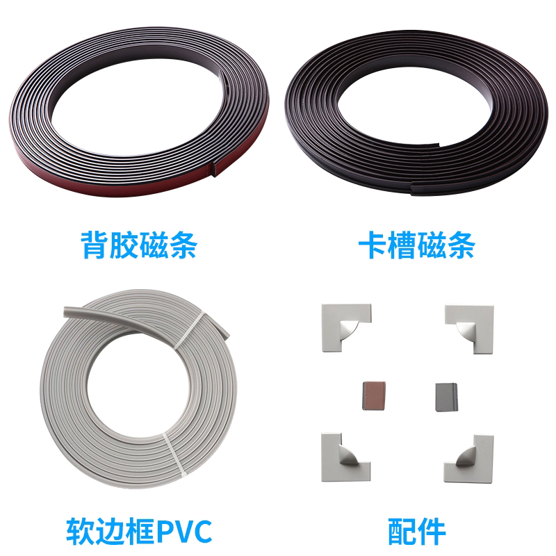 DIY磁性纱窗材料组件转角pvc边框卡条材料软边框自制磁性窗纱配件