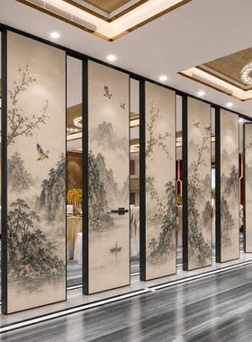 酒店隔断墙饭店包厢宴会厅活动隔音墙吊轨道会议室展厅移动隔断墙