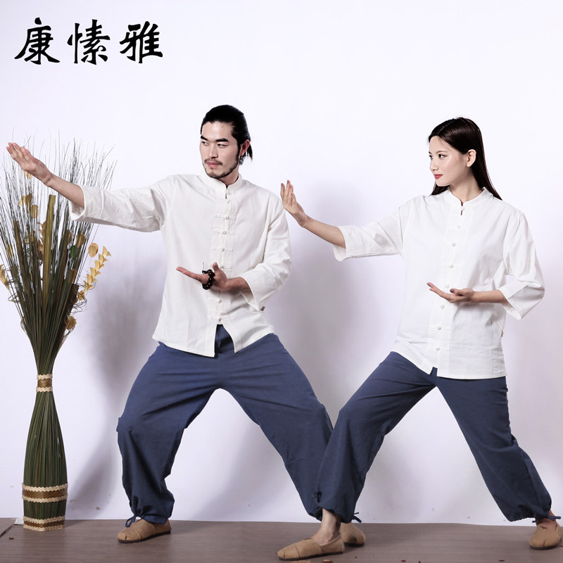 康愫雅中国风禅茶服居士服禅修服套装中式唐装男佛系打坐服瑜伽服