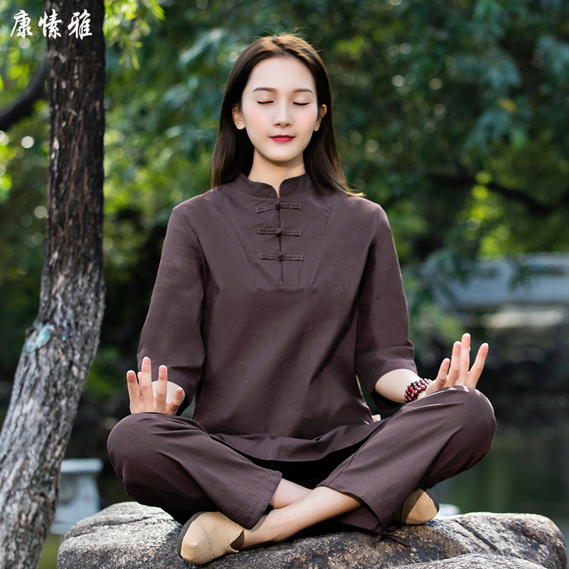 康愫雅佛系居士服棉麻禅修女套装
