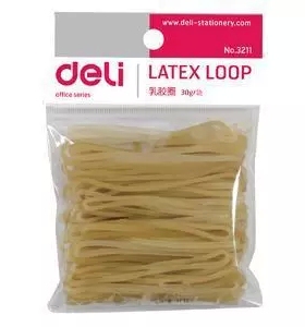 得力3211黄色橡皮筋优质高品质乳胶圈橡皮圈30g装约80条