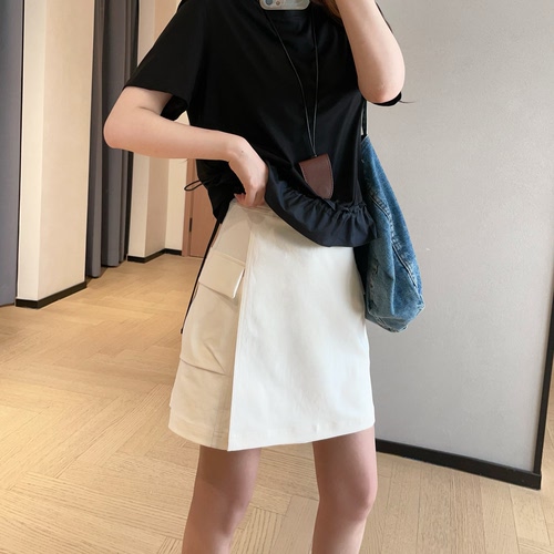 山系工装风防走光高腰A半身裙裤