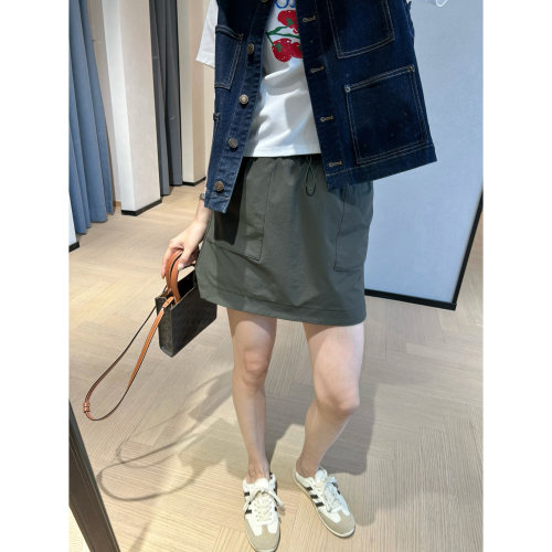 显瘦高腰抽绳24新半身裙工装