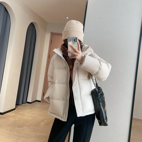 经典杜邦三防90白鹅绒连帽羽绒服