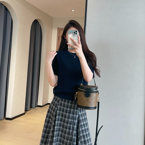 WTHEONE贵款TH家高品质轻薄华夫格纯棉圆领短袖针织衫上衣女春夏