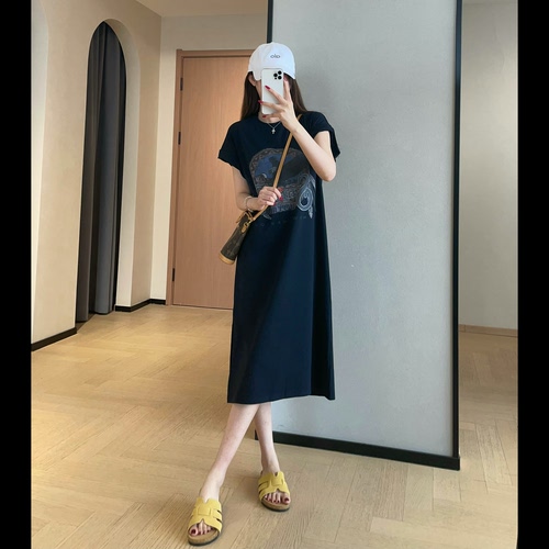 美式复古老鹰短袖T恤裙连衣裙