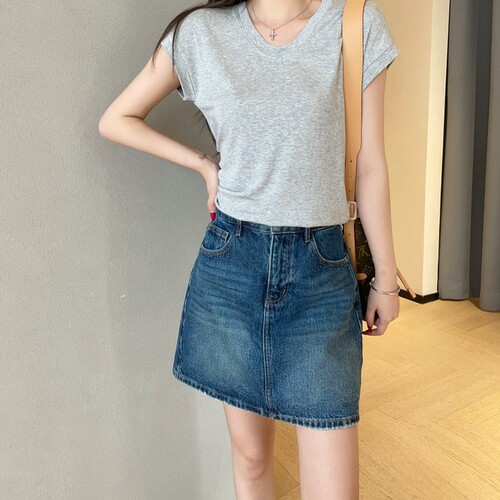 WTHEONE 复古时髦有型牛仔短裙防走光高腰A字短裙裤女2026新款夏
