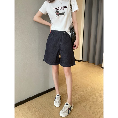 WTHEONE时髦牛仔短裤冰凉柔软天丝汉麻小个子四分裤女2026新款夏