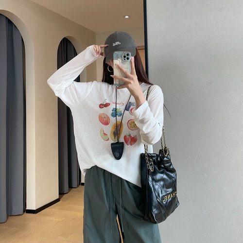WTHEONE随性休闲天丝雪花棉轻薄防晒空调衫宽松长袖T恤女2026新款