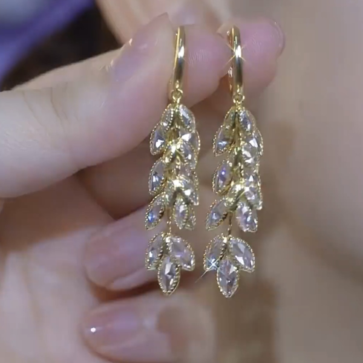 高级感锆石树叶耳环女2024年新款潮小众设计轻奢气质百搭网红耳饰,饰品/流行首饰/时尚饰品新,耳环,淘宝优惠券,粉丝福利购,淘宝优惠卷