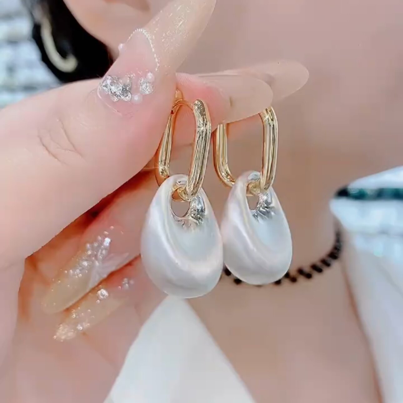 小众个性几何金属拉丝不规则耳坠网红简约独特设计感耳环洋气质女