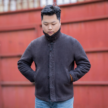 2639皮毛一体N1甲板服原生态男装真皮真毛冬季冬季绒面重水洗工艺