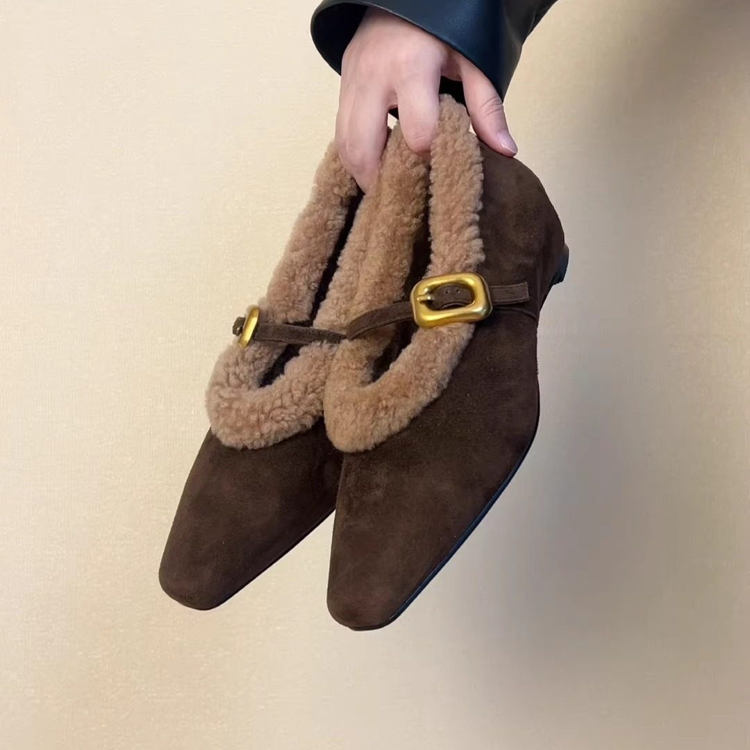 RubyL/2.5cm内增高一字带浅口单鞋小方头保暖羊羔毛玛丽珍毛毛鞋,女鞋,玛丽珍鞋,淘宝优惠券,粉丝福利购,淘宝优惠卷