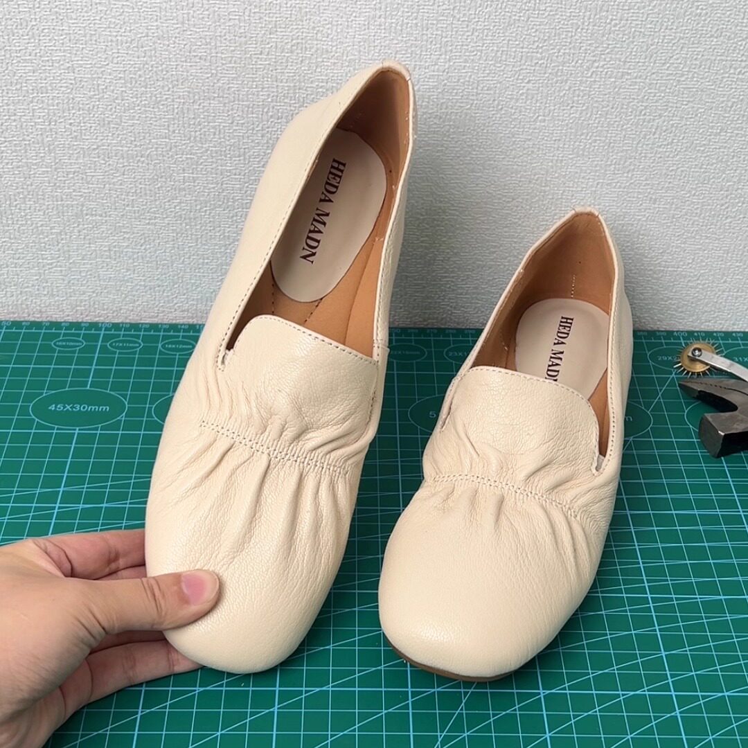 羊皮单鞋软底一脚蹬乐福鞋皮鞋女