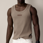 美式 Blessed Folks25年夏季 复古重磅全棉胶标logo男弹力罗纹背心