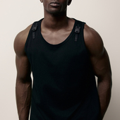 Blessed Folks重磅双肩胶扣机能酷纯棉美式 复古窄肩健身运动背心