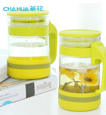 茶花6216 6217水漾.滤茶杯办公泡茶杯硼化硅耐热玻璃杯