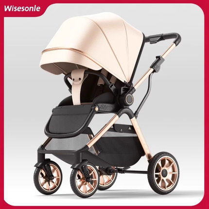 wisesonle婴儿四轮推车可坐趟双向推行轻便折叠便携婴儿车儿童车