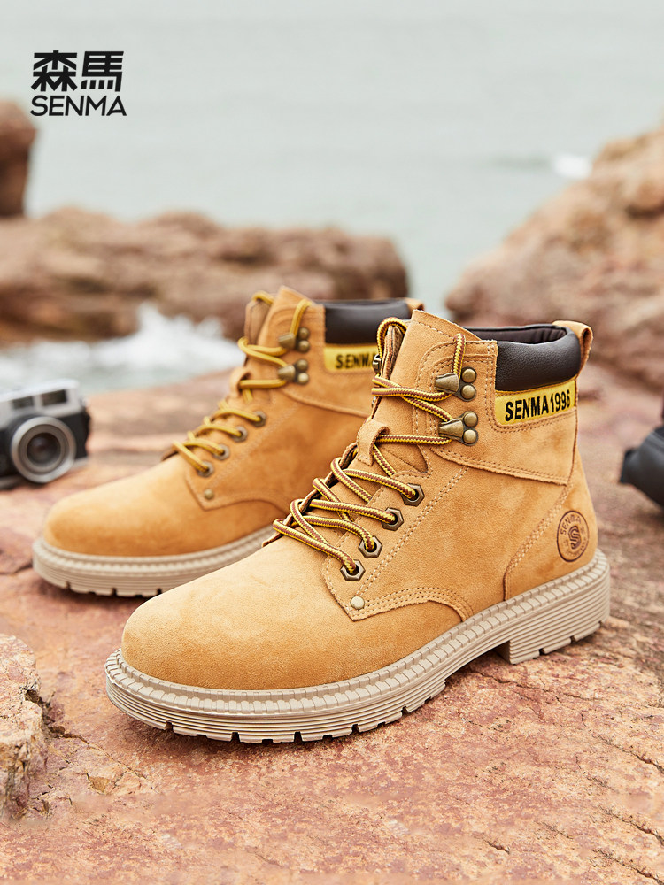 SEMIR MARTIN BOOTS MENS WINTER FLEECE MENS SHOES HIGH TOP SHOES WARM MENS COTTON SHOES SNOW BOOTS RETRO RHUBARB BOOTS TIDE