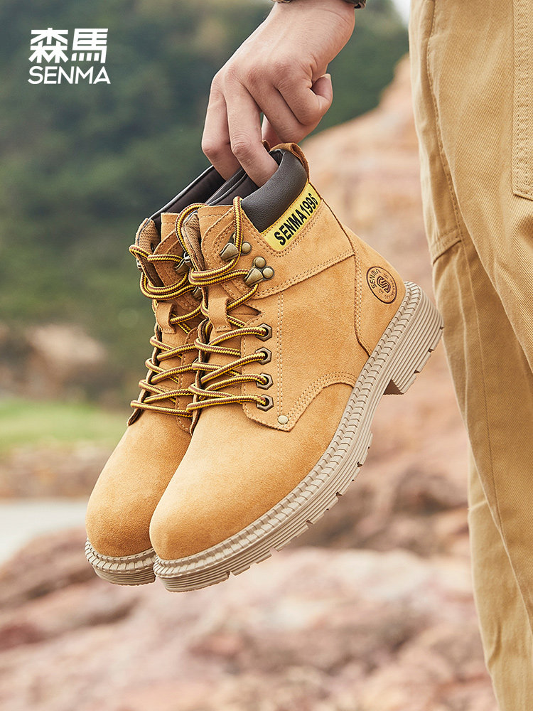 SEMIR MARTIN BOOTS MENS WINTER FLEECE MENS SHOES HIGH TOP SHOES WARM MENS COTTON SHOES SNOW BOOTS RETRO RHUBARB BOOTS TIDE