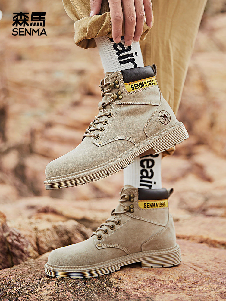 SEMIR MARTIN BOOTS MENS WINTER FLEECE MENS SHOES HIGH TOP SHOES WARM MENS COTTON SHOES SNOW BOOTS RETRO RHUBARB BOOTS TIDE