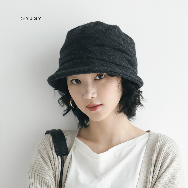 秋冬百搭羊毛小沿韩版日系帽子