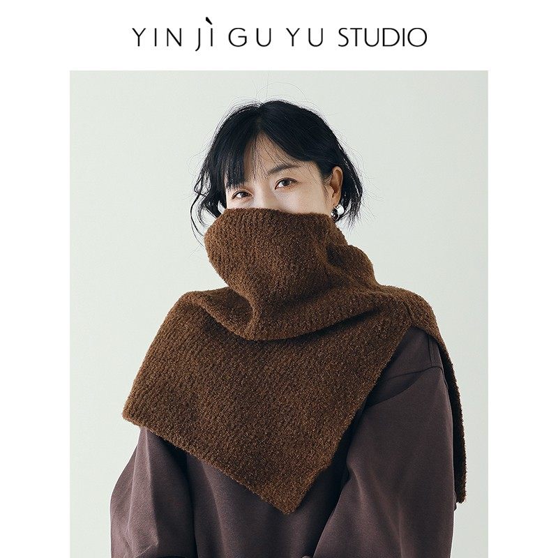 印计谷羽原创设计羊驼毛针织毛线保暖披肩女冬天套头围巾百搭围脖,服饰配件/皮带/帽子/围巾,围巾/丝巾/披肩,淘宝优惠券,粉丝福利购,淘宝优惠卷