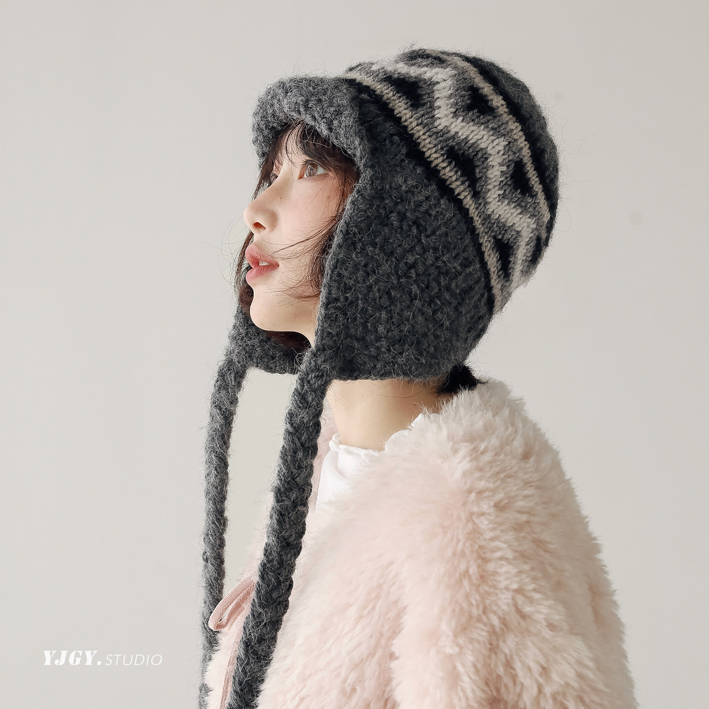 印计谷羽原创秋冬季羊毛针织帽女长辫护耳帽加绒保暖时尚毛线帽子,服饰配件/皮带/帽子/围巾,帽子,淘宝优惠券,粉丝福利购,淘宝优惠卷