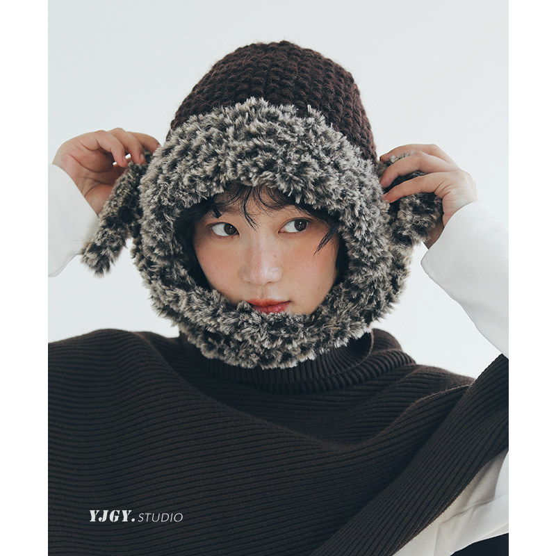 印计谷羽设计师原创羊毛帽子女冬护耳保暖帽显脸小韩版针织萝莉帽,服饰配件/皮带/帽子/围巾,帽子,淘宝优惠券,粉丝福利购,淘宝优惠卷