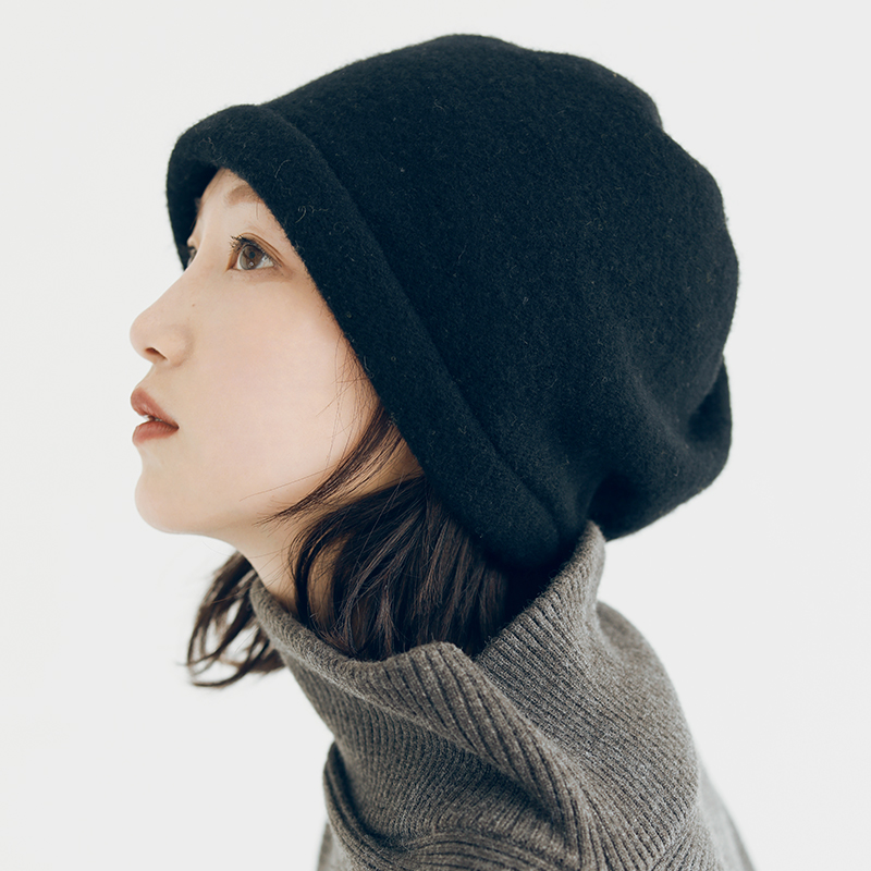 柔软卷边羊毛韩版百搭套头帽