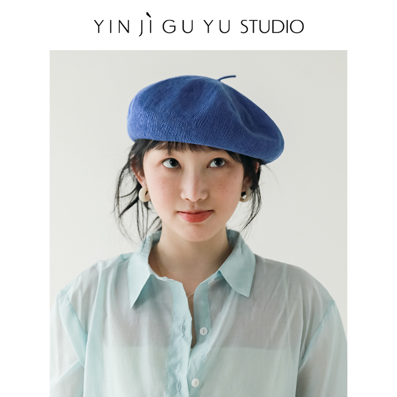 印计谷羽透气镂空贝雷帽