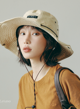 印计谷羽 户外防晒帽子女2026巨好看防紫外线太阳帽大头围遮阳帽
