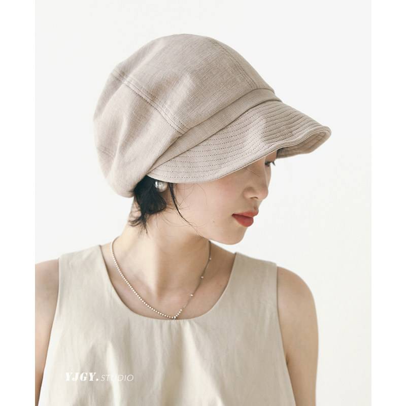 印计谷羽 春夏季新款报童帽女韩版百搭日系文艺画家帽防晒鸭舌帽