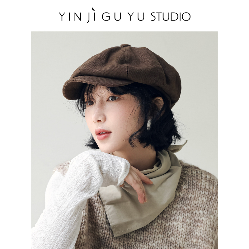 鸭舌帽斜纹棉文艺复古