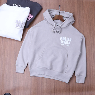 发泡印加绒带帽衫男童女童春秋款