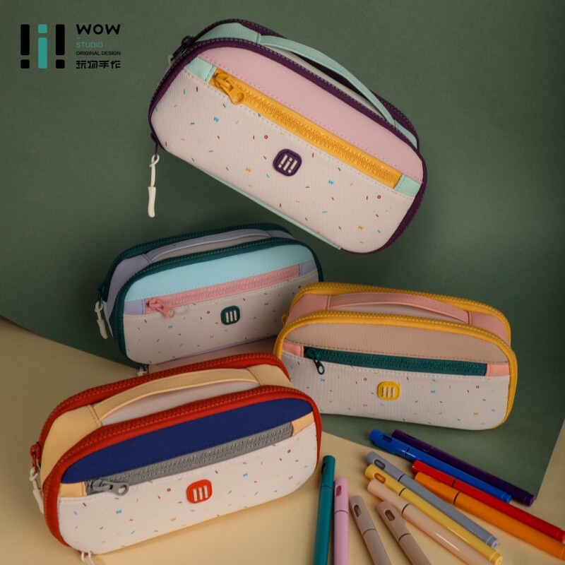 玩物文创笔袋字母拉链小众设计大容量高颜值学生文具收纳袋ins风