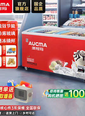 澳柯玛雪糕柜超市冷冻柜冰柜岛柜冰淇淋冰箱卧式大保鲜柜