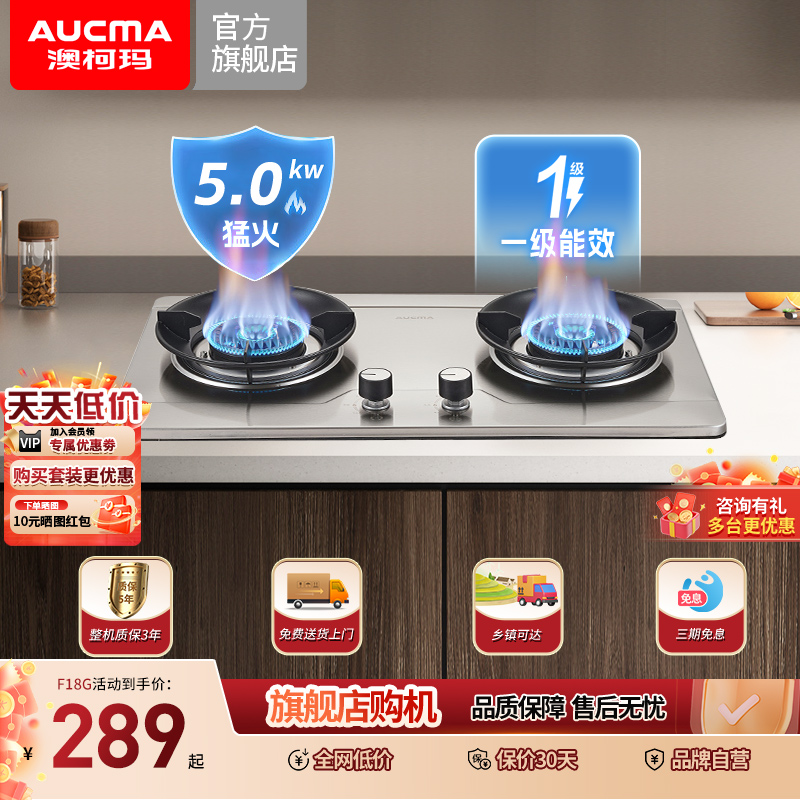 澳柯玛双灶燃气灶家用猛火灶