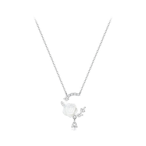 NRO s925银森系小清新ins甜美风玫瑰花锁骨链 新中式精致浪漫优雅