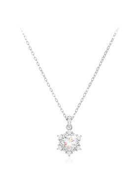 s925银森系唯美梦幻雪花项链 浪漫甜美氛围感锁骨链