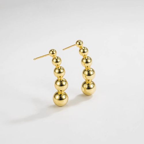 NRO时尚流行通体S925纯银圆珠耳环ins小众个性高级感耳钉