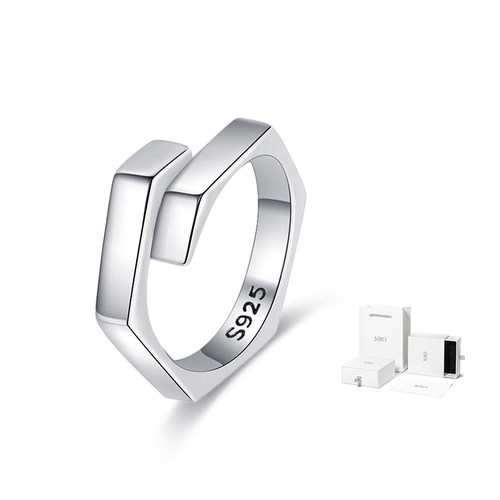 NRO 925银戒指女ins小众设计高级感食指开口戒指环夏冷淡风