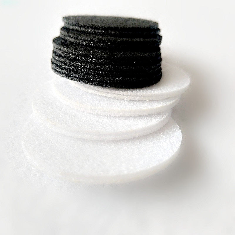 diy发饰材料 白色黑色毛毡圆片不织布 加厚花底花托形状可定制